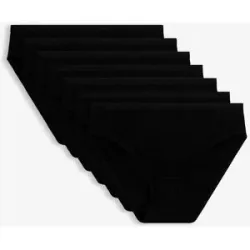 bonprix Slip aus feiner Rippe (7er Pack)schwarz 48Damen