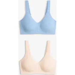 bonprix T-Shirt-BH ohne Bügel mit Baumwolle (2er Pack)beige 80Damen