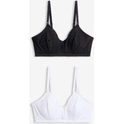bonprix Still-BH ohne Bügel aus Ajour mit Bio-Baumwolle (2er Pack)schwarz 36Damen