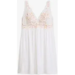 bonprix Negligé aus zarter Spitzeweiß 48Damen