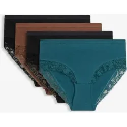 bonprix Maxislip mit Bio-Baumwolle und Spitze (4er Pack)petrol 44Damen