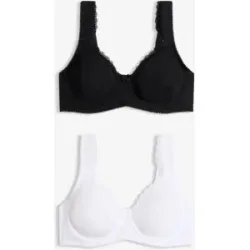 bonprix Minimizer T-Shirt-BH mit Bügel mit Bio-Baumwolle (2er Pack)schwarz 100Damen