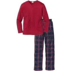 bonprix Pyjama aus reiner Bio-Baumwolle mit langen Ärmeln.rot 56Herren