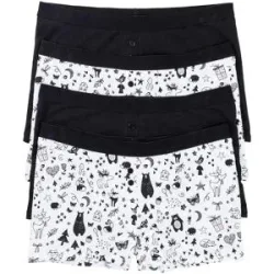 bonprix Damen Boxer mit weicher Baumwolle (4er Pack)schwarz 52Damen