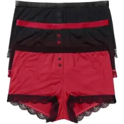 bonprix Microfaser Damen Boxer (3er Pack)schwarz 52Damen
