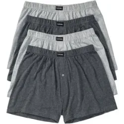 bonprix Lockere Jersey Boxershorts mit weicher Baumwolle (4er Pack)grau 6Herren