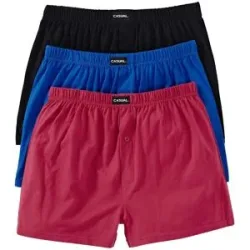 bonprix Lockere Jersey Boxershorts aus Baumwolle (3er Pack)blau 10Herren