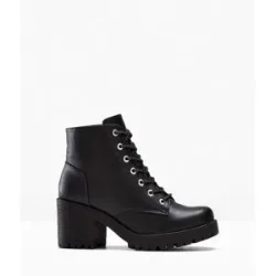 bonprix Schnürboots mit Blockabsatzschwarz 41Damen