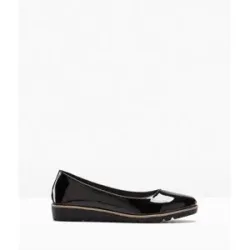 bonprix Ballerinas in Lack-Optikschwarz 38Damen