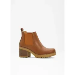 bonprix Chelsea-Boots mit Blockabsatzbraun 38Damen
