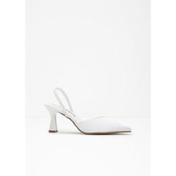 bonprix Slingpumps in Satin-Optikweiß 42Damen