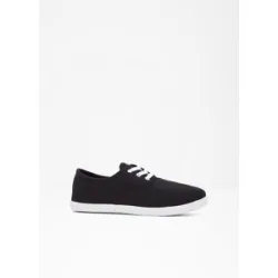 bonprix Sneaker aus Baumwoll-Canvasschwarz 36Damen