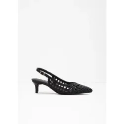 bonprix Slingpumps in Flecht-Optikschwarz 40Damen
