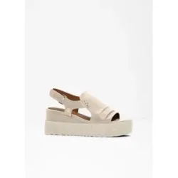 bonprix Mustang Plateau-Sandalen mit Nietenbeige 38Damen