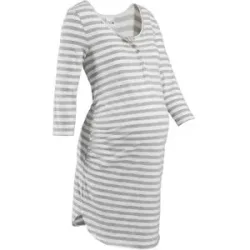 bonprix Still-Nachthemd mit Baumwollegrau 40Damen