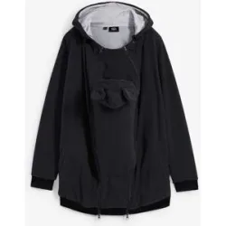 bonprix 2-in-1 Umstands- und Tragejacke aus Fleeceschwarz 44Damen