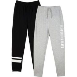 bonprix Jogginghose aus weichem Baumwoll-Mix (2er Pack)schwarz 164Knaben