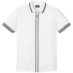bonprix Piqué-Poloshirt mit Reißverschluss aus reiner Baumwolleweiß 64Herren