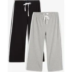 bonprix Capri-Hose aus Baumwolle mit Stretch (2er Pack)schwarz 32Damen