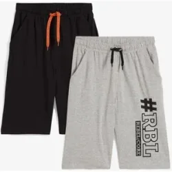 bonprix Jersey-Bermuda (2er Pack)schwarz 134Knaben
