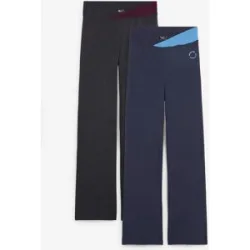 bonprix Baumwoll-Sporthose, Bootcut (2er Pack)schwarz 36Damen