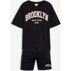 bonprix T-Shirt und Shorts (2-tlg.Set)schwarz 48Herren