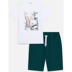 bonprix Shirt und Shorts (2-tlg.Set)weiß 44Herren