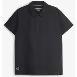 bonprix Herren Sport-Poloshirt mit Reißverschluss, schnelltrocknendschwarz 44Herren