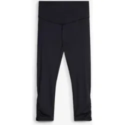 bonprix Ultraleichte Sport-Capri-Leggings mit Raffung, schnelltrocknendschwarz 36Damen