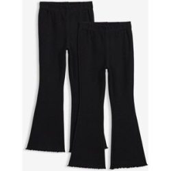 bonprix Gerippte ausgestellte Leggings (2er Pack)schwarz 104Mädchen