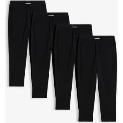 bonprix Capri-Leggings aus elastischem Bio-Baumwoll-Mix (4er Pack)schwarz 134Mädchen