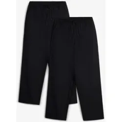 bonprix Jogginghose aus weicher Bio Baumwolle (2er Pack), Loose Fitschwarz 134Knaben