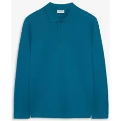 bonprix Piqué-Poloshirt, Langarmpetrol 52Herren
