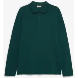 bonprix Piqué-Poloshirt, Langarmgrün 64Herren