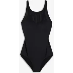bonprix Medium Shape-Badeanzug mit transparentem Meshschwarz 44Damen