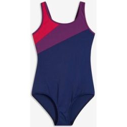 bonprix Schnelltrocknender Sport-Badeanzug mit Kontrast-Einsätzenblau 54Damen