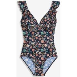 bonprix Light Shape-Badeanzug mit Volantsblau 44Damen