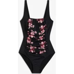 bonprix Medium Shape-Badeanzug mit eckigem Ausschnittschwarz 56Damen
