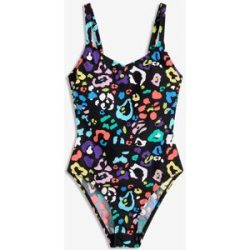 bonprix Light Shape-Badeanzug rundum bedrucktschwarz 50Damen