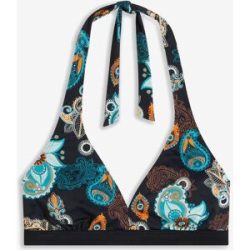 bonprix Neckholder-Bikinioberteil mit tiefem Ausschnittschwarz 40Damen