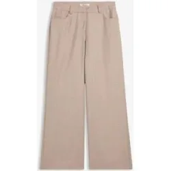 bonprix Weite 5-Pocket Hose mit Wollebeige 40Damen