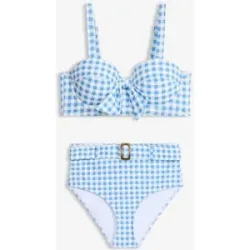bonprix Bügel-Bikini mit Highwaist-Bikinihose (2-tlg.Set)blau 48Damen