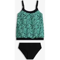 bonprix Oversize-Tankini mit Ringdetail (2-tlg.Set)schwarz 50Damen