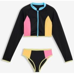 bonprix Langarm-Bikini (2-tlg.Set)schwarz 164Mädchen