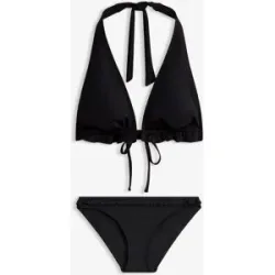 bonprix Neckholder-Bikini mit Rüschen (2-tlg.Set)schwarz 42Damen