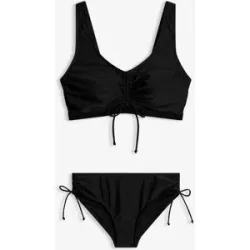 bonprix Bustier-Bikini (2-tlg.Set) mit Bindebändernschwarz 38Damen