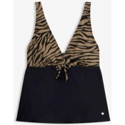 bonprix Tankinioberteil mit glänzendem Materialschwarz 38Damen