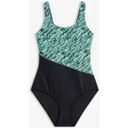 bonprix Badeanzug mit Zebra-Druckgrün 50Damen
