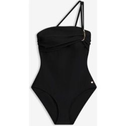 bonprix Bandeau-Badeanzug mit goldfarbenen Detailsschwarz 36Damen