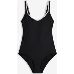 bonprix Badeanzug mit Stickereischwarz 54Damen